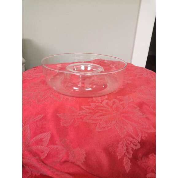 Princess House Vintage Clear Dining Crystal/Glass Chip and Dip Bowl with Etched - Picture 5 of 10